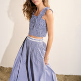Smocked Gingham Ruffle Tank Top