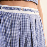 Gingham Pleated Midi Skirt