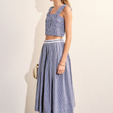 Gingham Pleated Midi Skirt