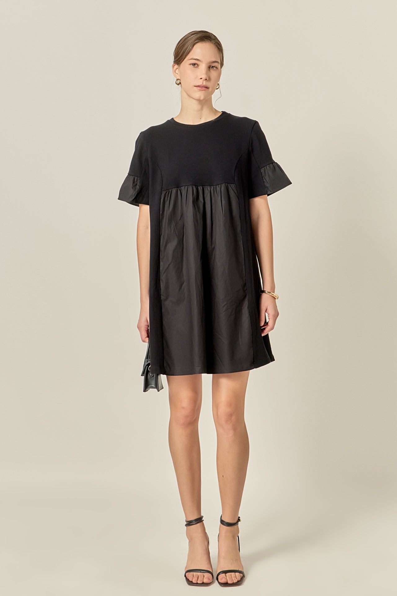 English Factory - Mini Shirt Dress Taupe / XS English Factory - Mini Shirt Dress Taupe / XS