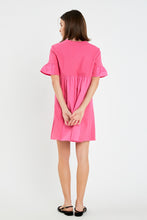 Load image into Gallery viewer, Mixed Media Short-Sleeve Mini Dress
