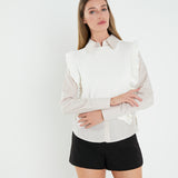 Poplin Shirt With Detachable Knit Vest