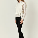 Poplin Shirt With Detachable Knit Vest