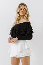 Load image into Gallery viewer, Lace Ruffle Off-The-Shoulder Top
