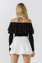Load image into Gallery viewer, Lace Ruffle Off-The-Shoulder Top
