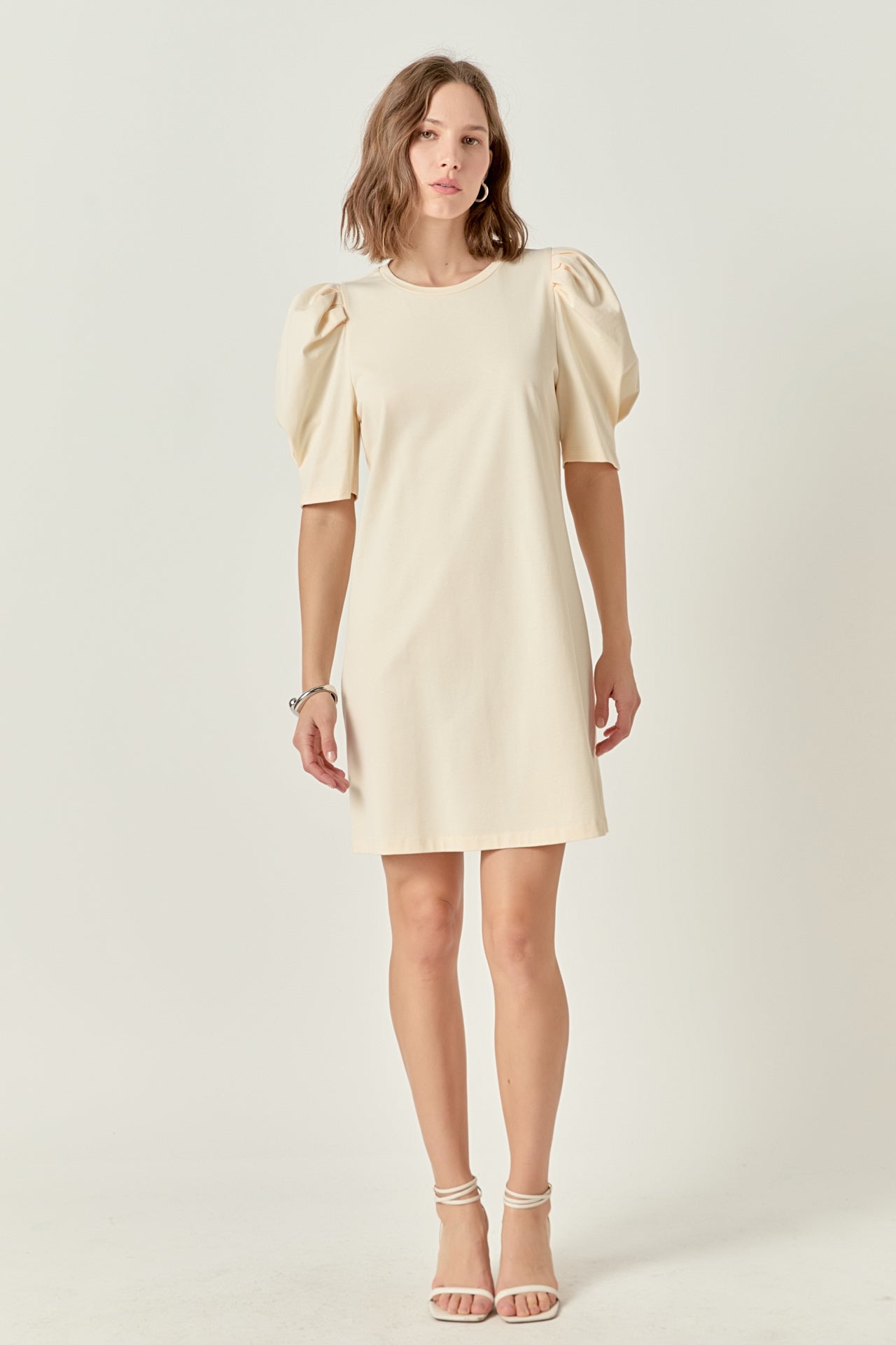 english factory Short Balloon Sleeve Mini Dress OCEAN BLUE | Clothing