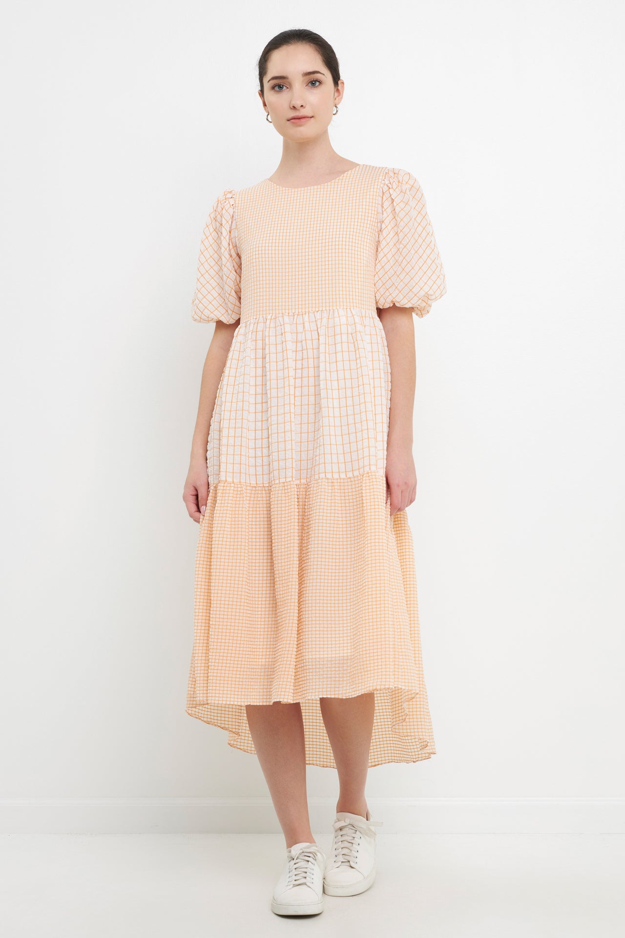 Casual Dresses Whistles Check Dress English Factory Plaid Check Midi Dress  ORANGE Shop Clothing