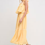 Midi Dress with Tied Shoulder Strap