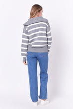 Load image into Gallery viewer, Striped Knit Zip Pullover

