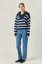 Load image into Gallery viewer, Striped Knit Zip Pullover
