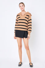 Load image into Gallery viewer, Striped Knit Zip Pullover
