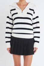 Load image into Gallery viewer, Striped Knit Zip Pullover
