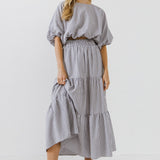 Check Tiered Maxi Skirt