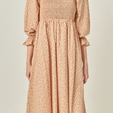 Floral Smocked Midi Dress