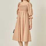 Floral Smocked Midi Dress