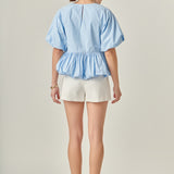 Balloon Poplin Top
