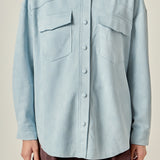 Faux Suede Oversized Shirts