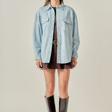 Faux Suede Oversized Shirts