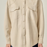 Faux Suede Oversized Shirts