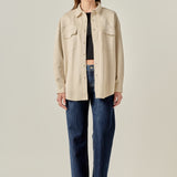 Faux Suede Oversized Shirts