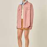 Faux Suede Oversized Shirts