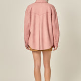 Faux Suede Oversized Shirts