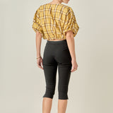 Plaid Voluminous Cropped Top