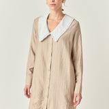 Shirt Dress with Contrast Collar