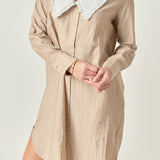 Shirt Dress with Contrast Collar