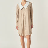 Shirt Dress with Contrast Collar