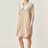 Shirt Dress with Contrast Collar