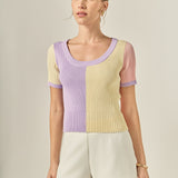 Color Blocked Sweater Top