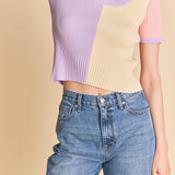 Color Blocked Sweater Top