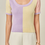 Color Blocked Sweater Top