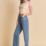 Color Blocked Sweater Top