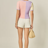 Color Blocked Sweater Top