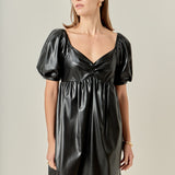 Faux Leather Mini Dress