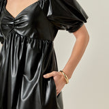 Faux Leather Mini Dress