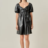 Faux Leather Mini Dress