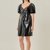 Faux Leather Mini Dress