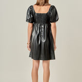 Faux Leather Mini Dress