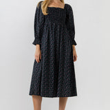 Floral Smocked Midi Dress