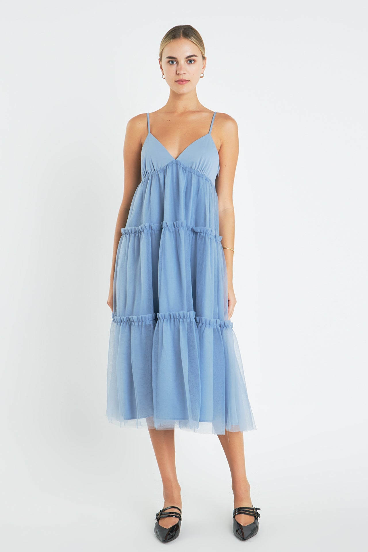 English Factory Tulle Contrast Midi Dress English Factory Tulle Contrast Midi Dress