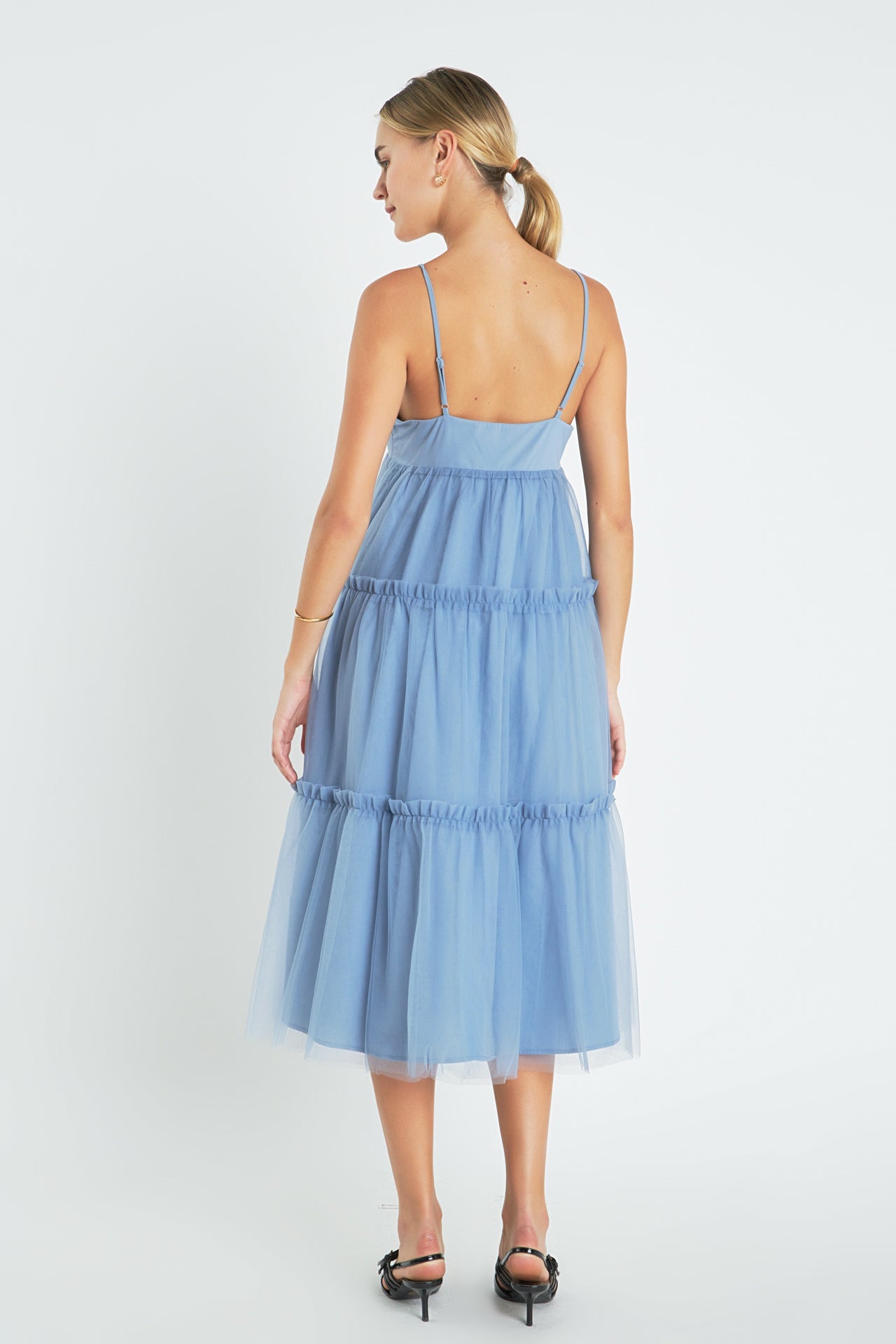 English Factory Women's Tulle Contrast Midi Dress, Mauve, XS English Factory Women's Tulle Contrast Midi Dress, Mauve, XS