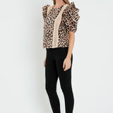 Leopard Lace Inserted Top