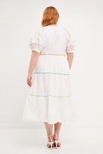 Load image into Gallery viewer, Short Puff Sleeve Dress Piping Detail
