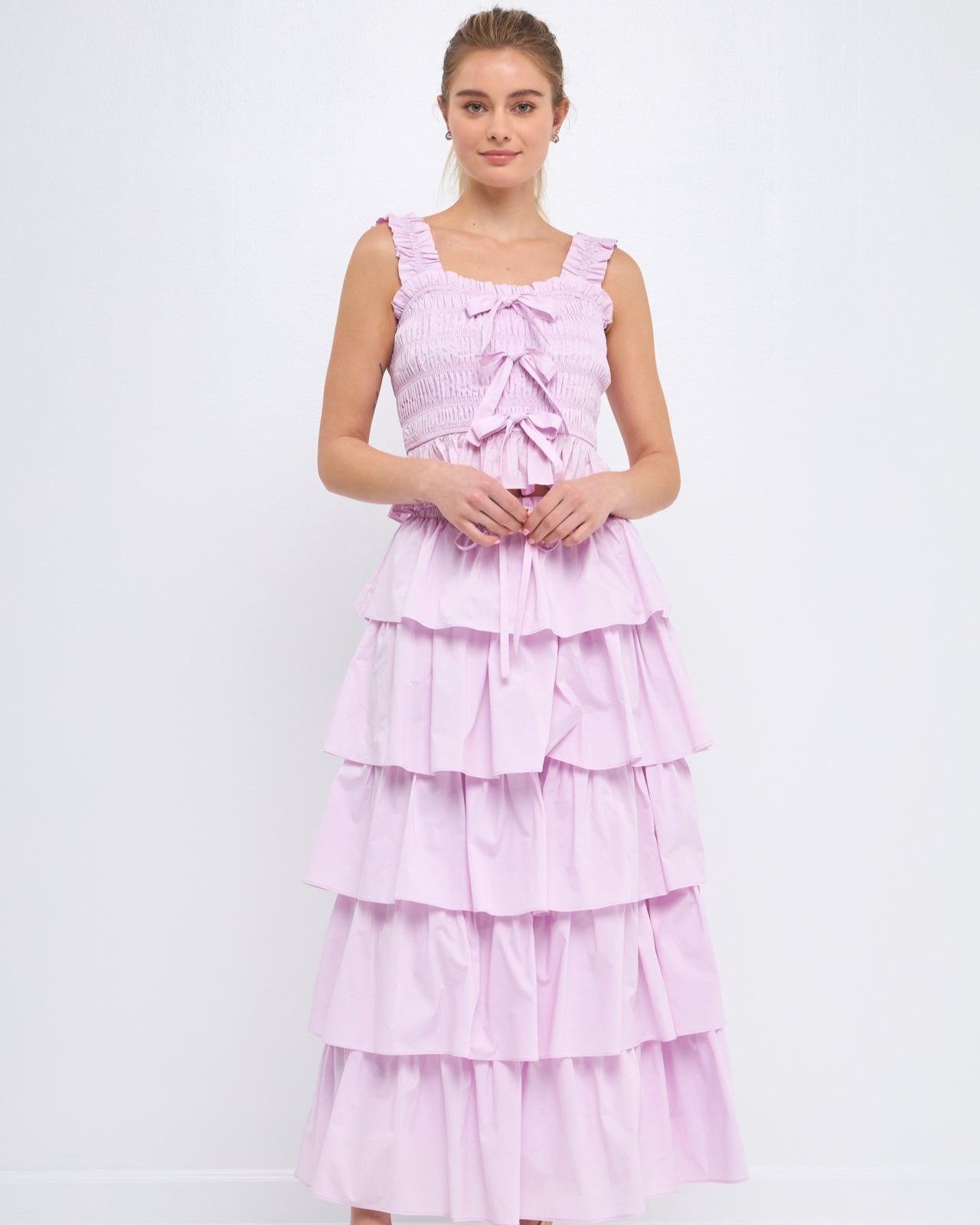 chinese dress ladies English Factory Women's Scallop Sleeveless Tiered Dress, White, M at Amazon  Women's Clothing store