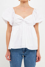 Load image into Gallery viewer, Knotted Top with Balloon Sleeves
