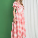 Knotted Gingham Dress