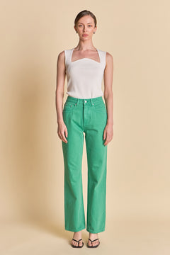 Color Full Length Wide Leg Jean